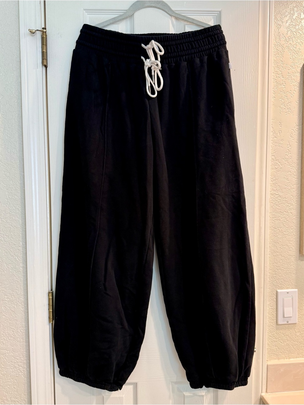 Women’s Black Drawstring Barrel Jogger Pants